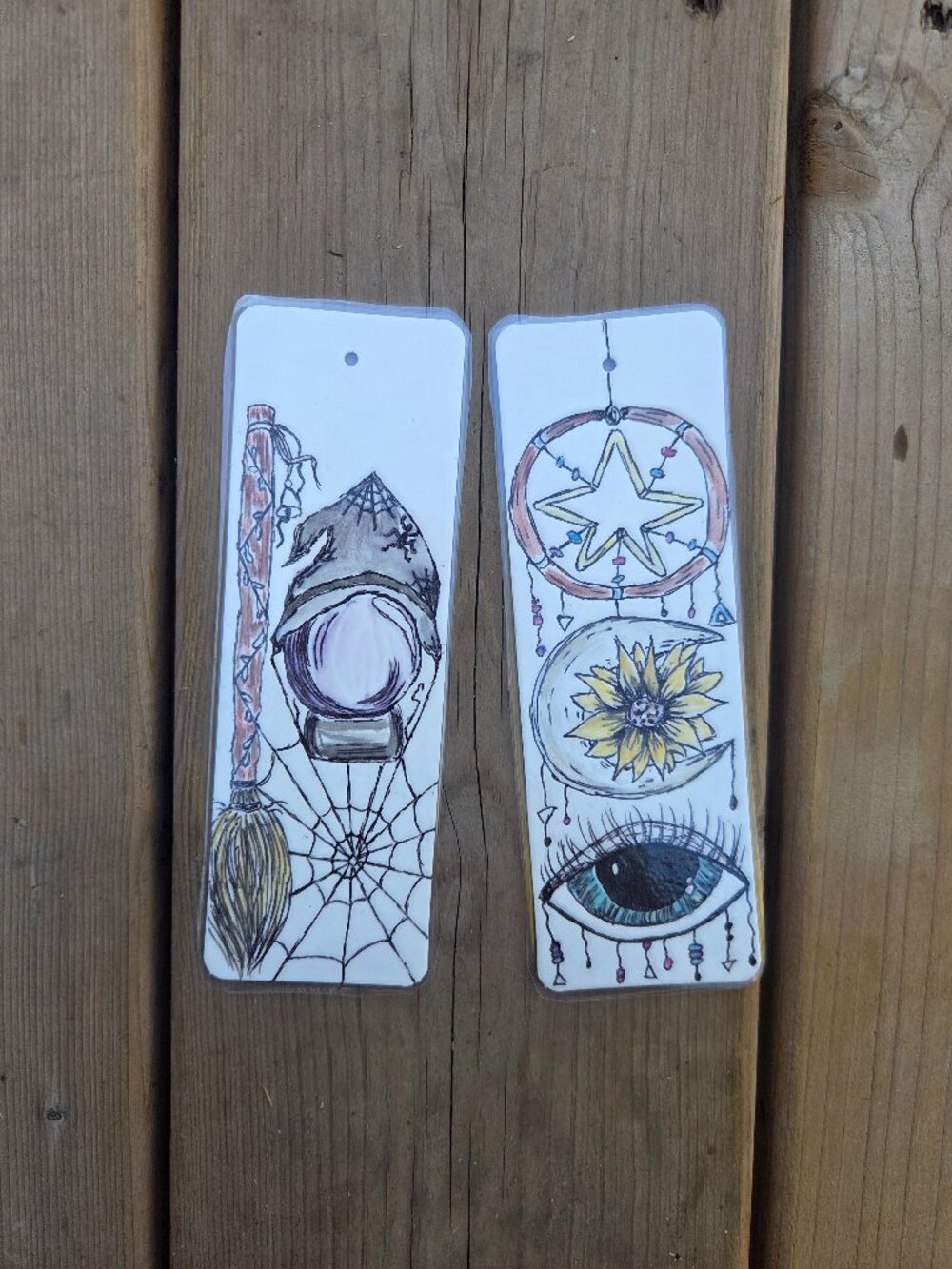 Handmade & Hand-Painted Witchy Bookmarks | Watrercolour Art | Acrylic Art